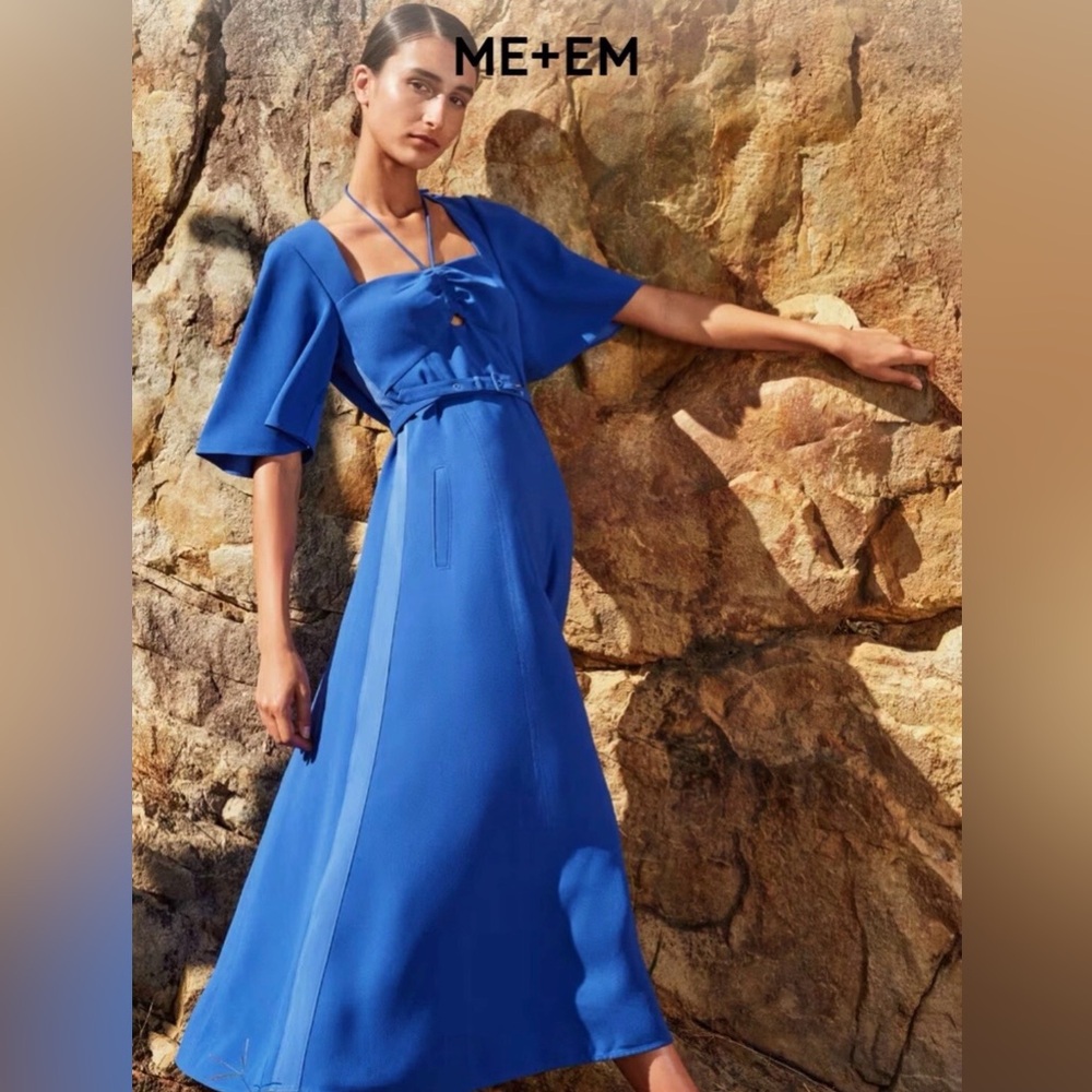 ME+EM Cobalt Blue Midi Dress